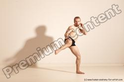 Underwear Martial art Man White Moving poses Slim Short Blond Dynamic poses Academic